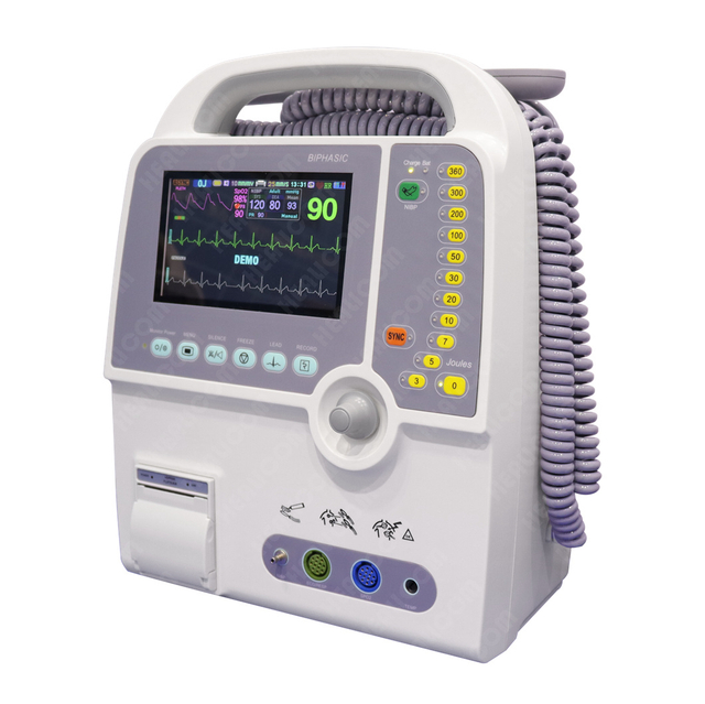 HC-8000C แบบพกพา Biphasic Emergency Cardiac External Defibrillator Monitor